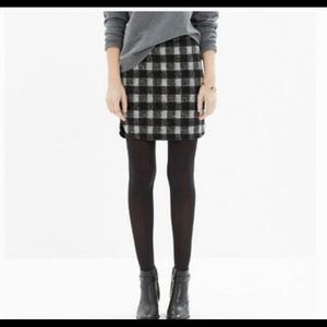 Madewell buffalo check plaid wool mini skirt